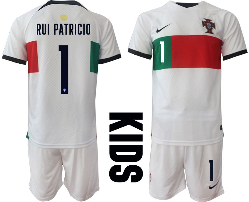 Youth 2022 World Cup National Team Portugal away white 1 Soccer Jersey